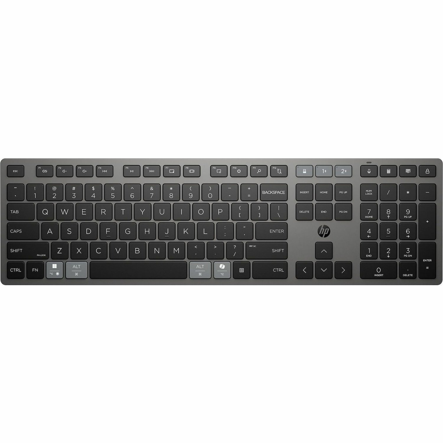 HP 720 Keyboard - Wireless Connectivity - USB Type A Interface - Nightfall Black