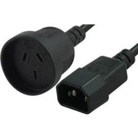COMSOL 25CM POWER CABLE IEC-C14(M) - 3PIN AUS (F)