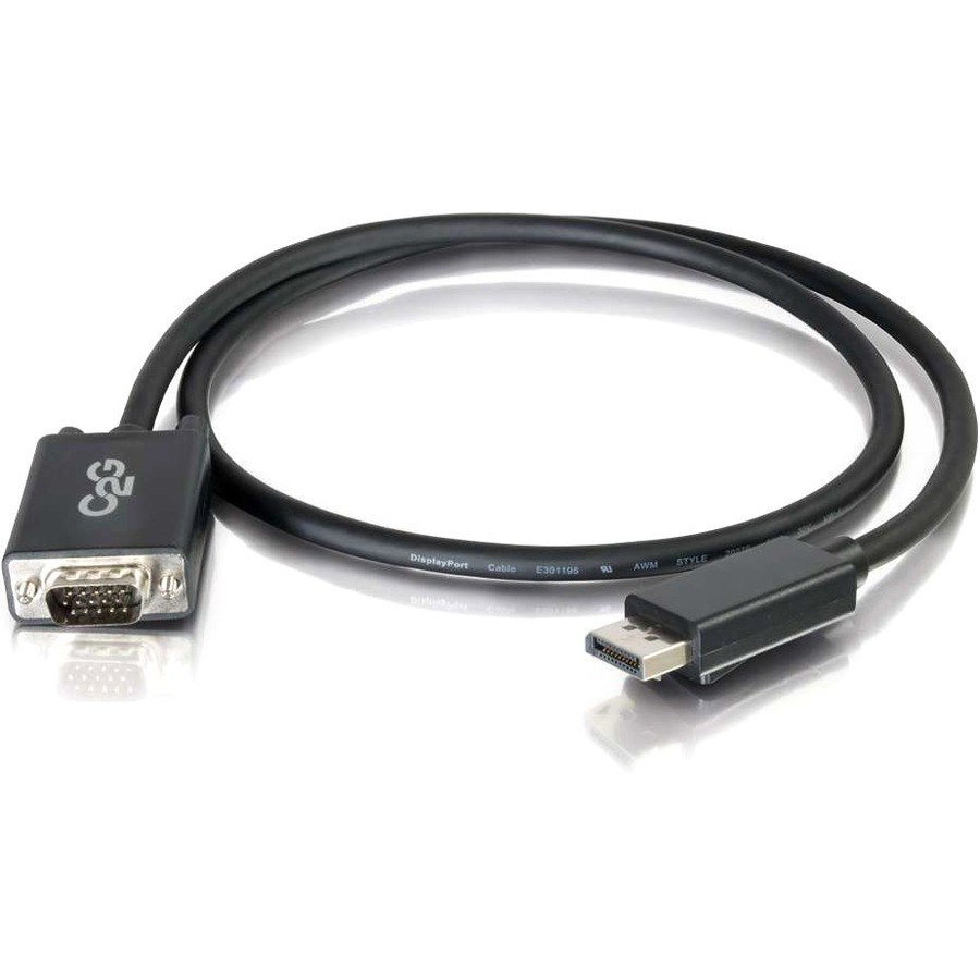 C2G 2M DisplayPort To Vga Adapter Cable - DP To Vga - Black - DisplayPort Cable - DisplayPort (M) To HD-15 (Vga) (M) - 2 M - Black