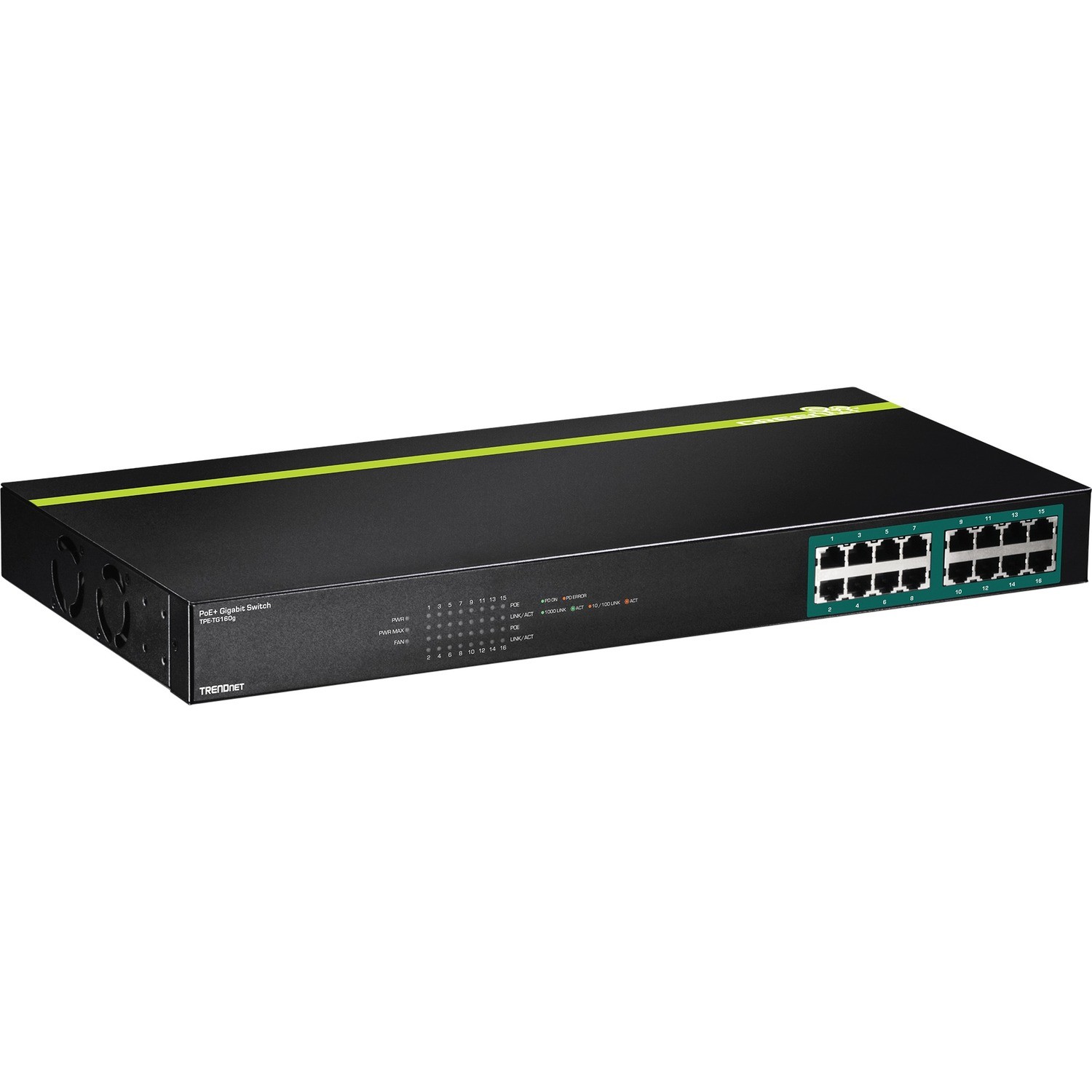 Trendnet TPE-TG160g 16-Port PoE+ Switch GREENnet Gigabit 246W