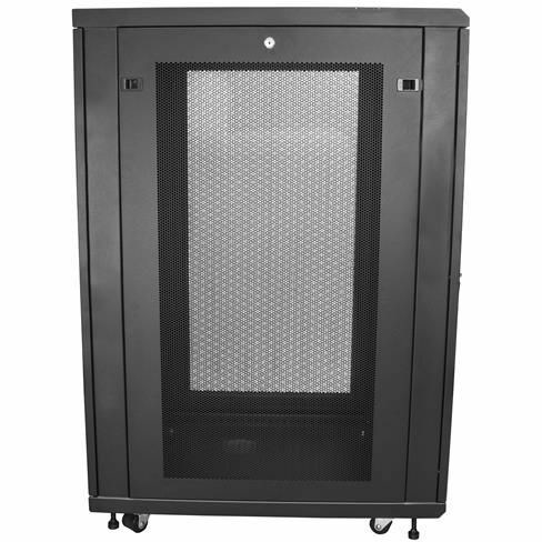 StarTech.com 24U 19" Server Rack Cabinet 4 Post Adjustable Depth 2-30" w/Casters/Cable Management/1U Shelf, Locking Doors and Side Panels