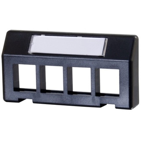 Ortronics Keystone Furniture Adapter Plate, holds 4 Keystone Modules, Black