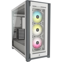 Corsair iCUE Computer Case - ATX Motherboard Supported - Mid-tower - Steel, Tempered Glass, Plastic - White