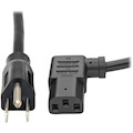Eaton Tripp Lite Series Computer Power Cord, NEMA 5-15P to Left-Angle C13 - 10A, 125V, 18 AWG, 6 ft. (1.83 m), Black