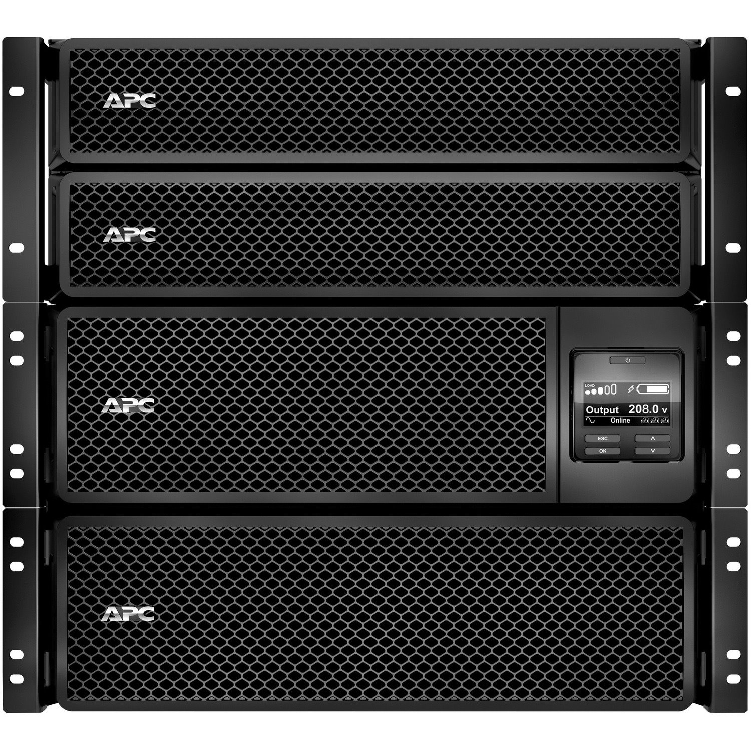 APC Smart-UPS On-Line, 10kVA/10kW,Rackmount 10U, 208V, 2x L5-20R+4x L6-20R+2x L6-30R+2x L14-30R NEMA, NMC,W/ transformer 208V/240V to 120V,W/ rail kit