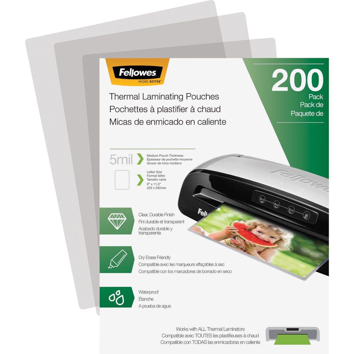 Fellowes Letter-Size Thermal Laminating Pouches