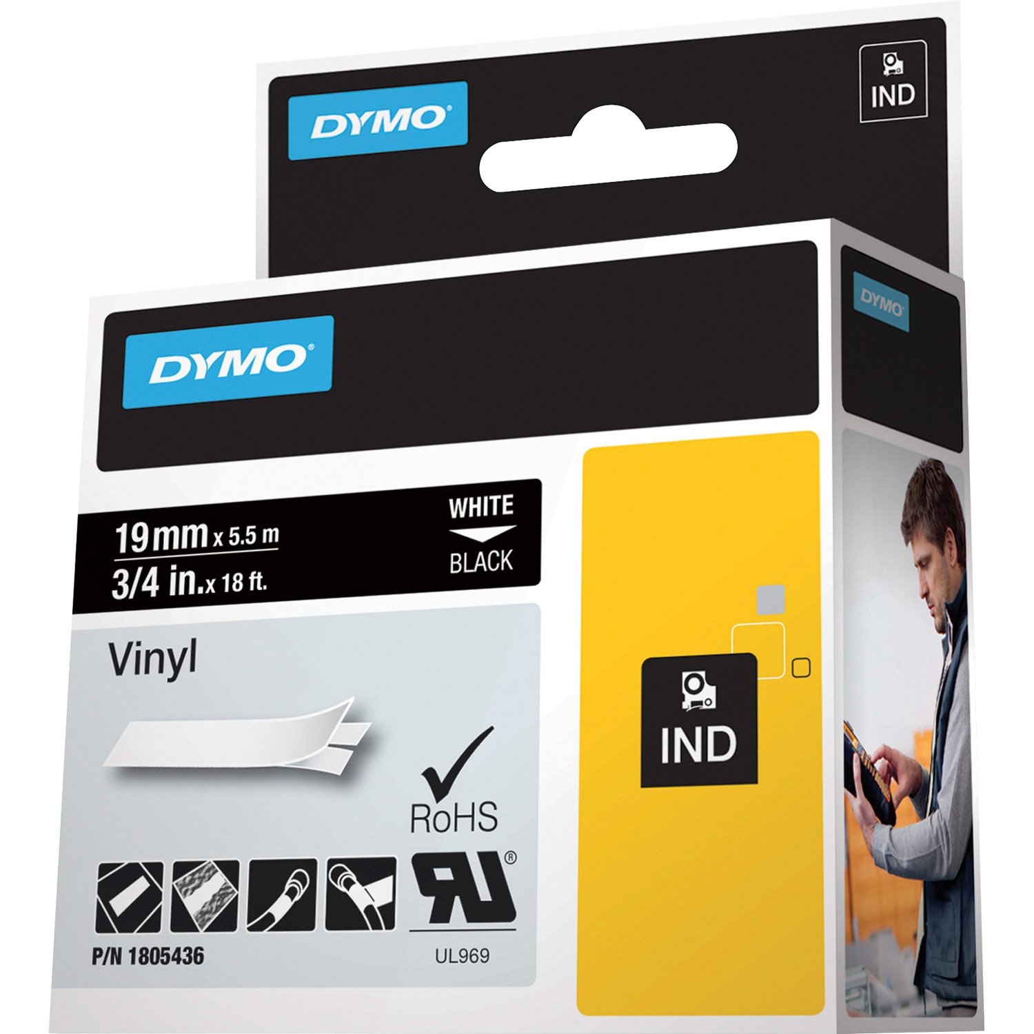 Dymo Colored 3/4" Vinyl Label Tape