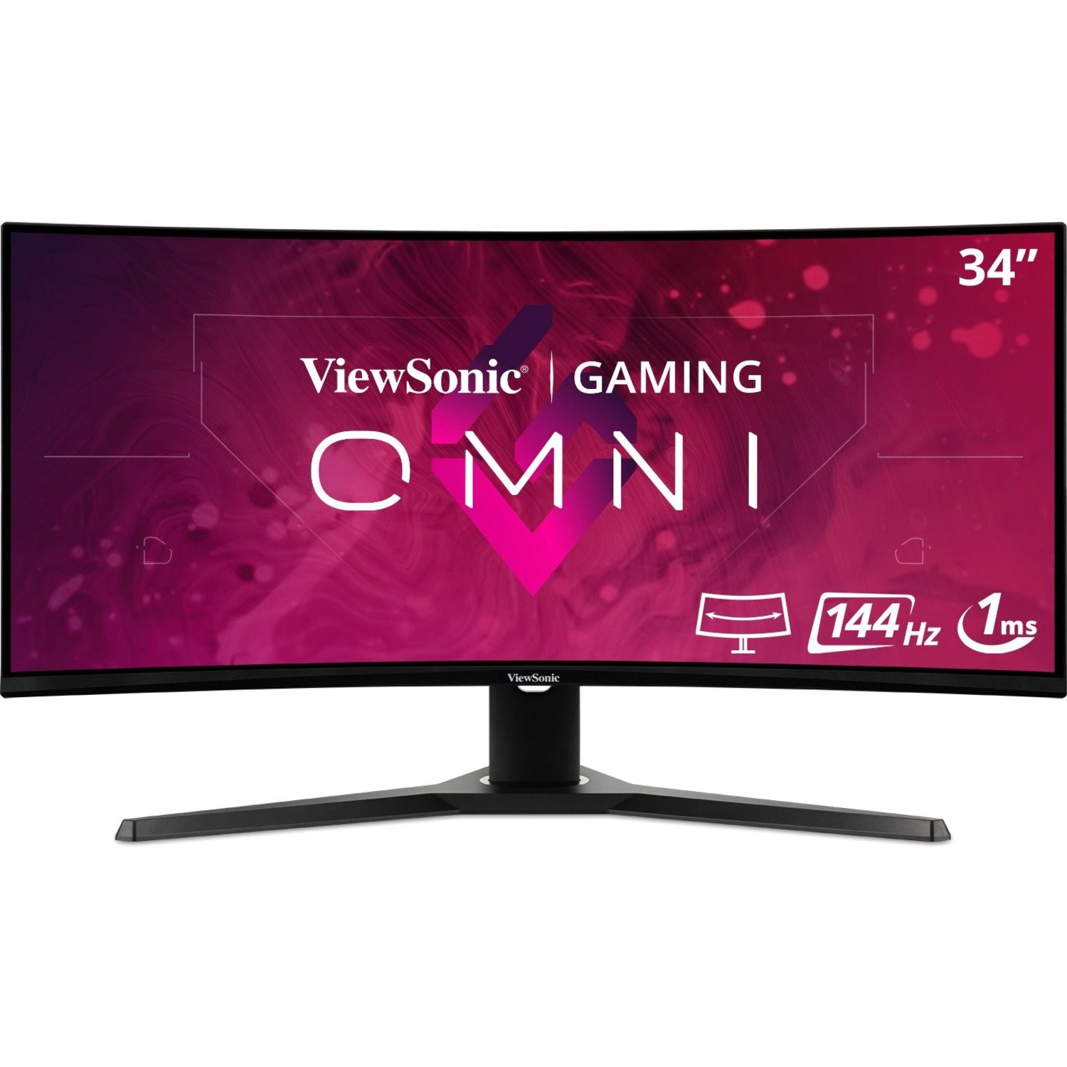 ViewSonic OMNI VX3418-2KPC 34" Class UWQHD Curved Screen LED Monitor - 21:9 - Black