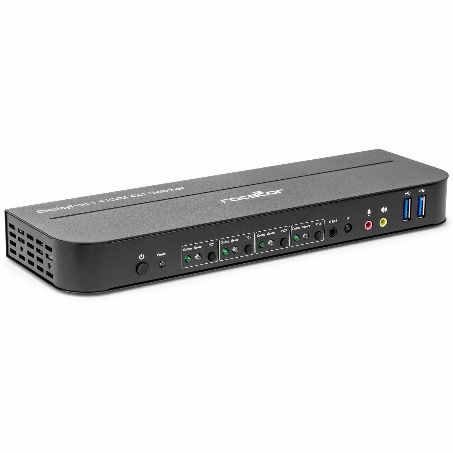 Rocstor SolidKVM SK04 DisplayPort 1.4 and USB 3.0 4×1 KVM Switch