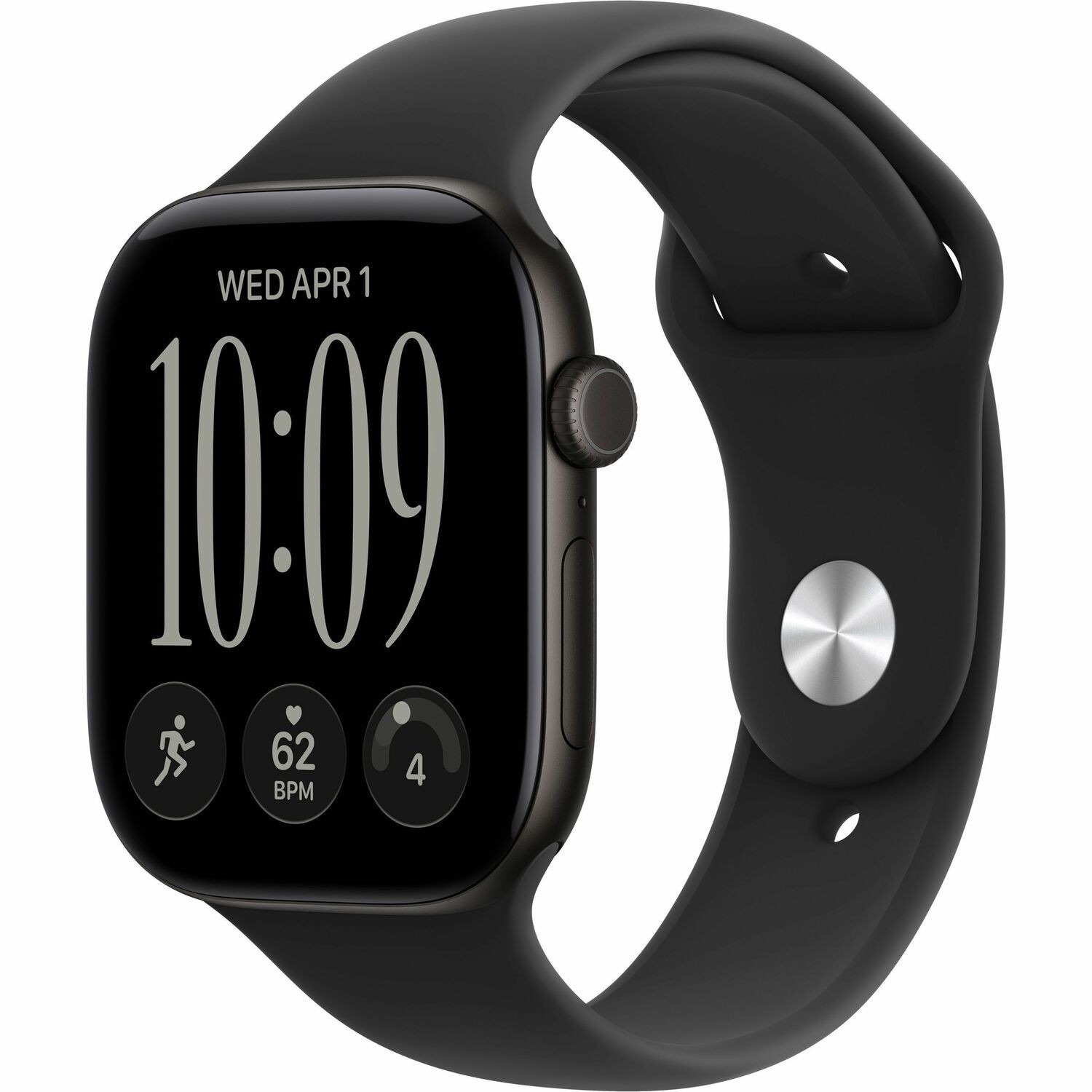 Apple Watch Series 12 Smart Watch - 42 mm Case Height - 37 mm Case Width - Black Case Color - Black Band Color - Aluminium Case Material - Wireless LAN - 5G - LTE