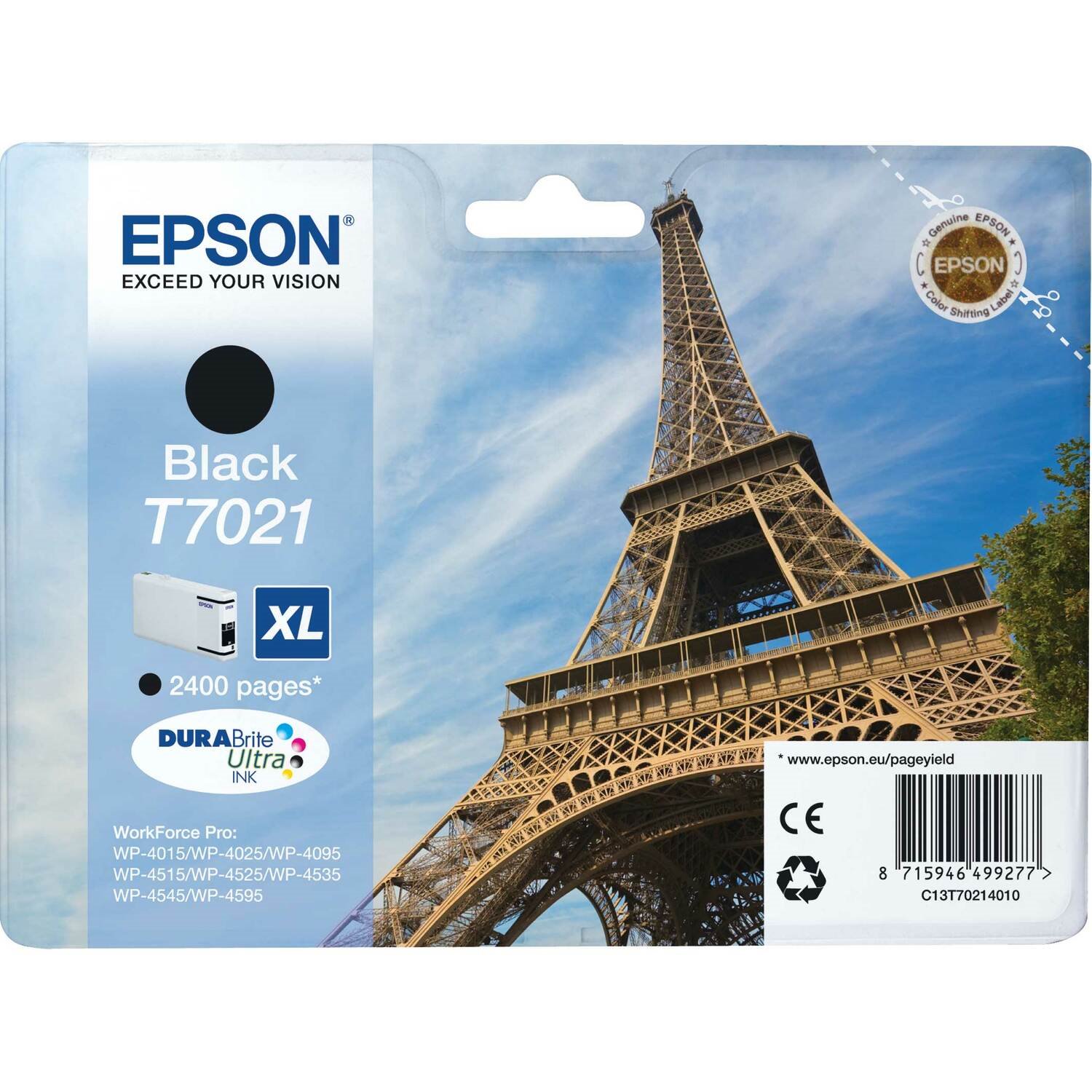 Epson DURABrite Ultra C13T70214010 Original Inkjet Ink Cartridge - Black - 1 Pack