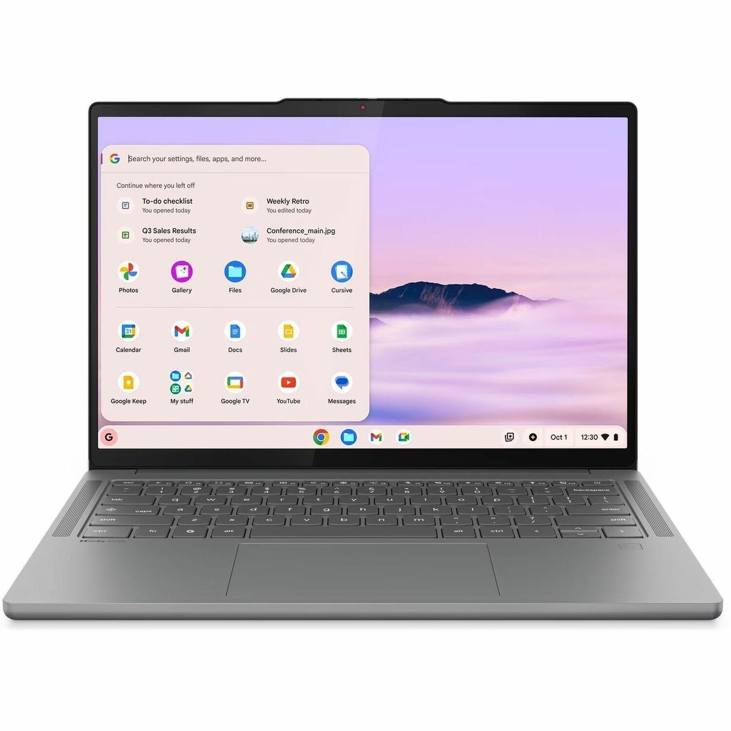 Lenovo Chromebook Plus 83MW000HUS 14" Chromebook - WUXGA - 60 Hz - Octa-core (ARM Cortex X925 + Cortex X4) - 12 GB - 128 GB Flash Memory - English Keyboard - Luna Gray