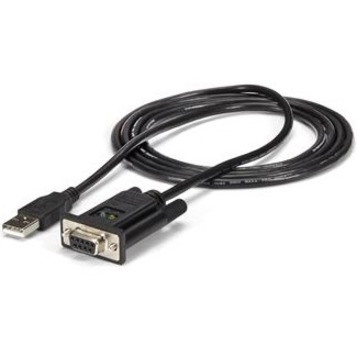 StarTech.com 6ft (1.8m) 1-Port USB to Serial RS232 Adapter, FTDI DB9 Serial DCE Adapter Cable, Null Modem, USB 2.0 - TAA