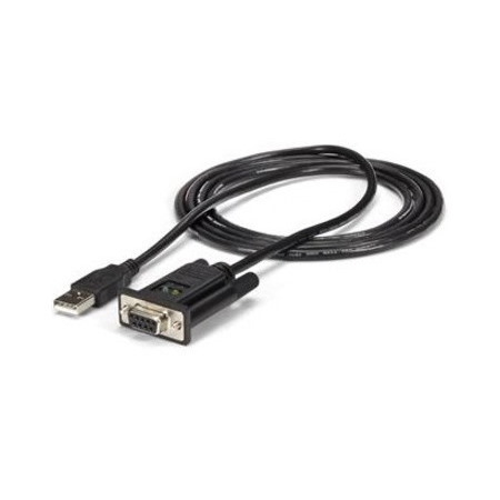 StarTech.com 6ft (1.8m) 1-Port USB to Serial RS232 Adapter, FTDI DB9 Serial DCE Adapter Cable, Null Modem, USB 2.0 - TAA