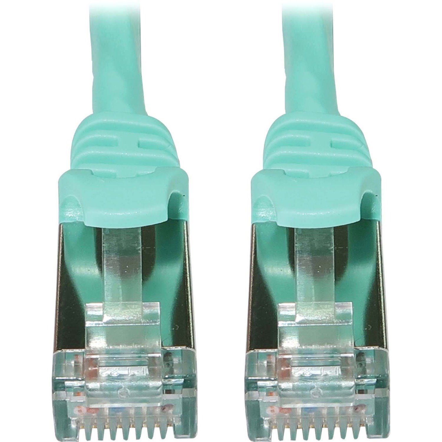 Eaton Tripp Lite Series Cat6a 10G Snagless Shielded Slim STP Ethernet Cable (RJ45 M/M), PoE, Aqua, 25 ft. (7.6 m)