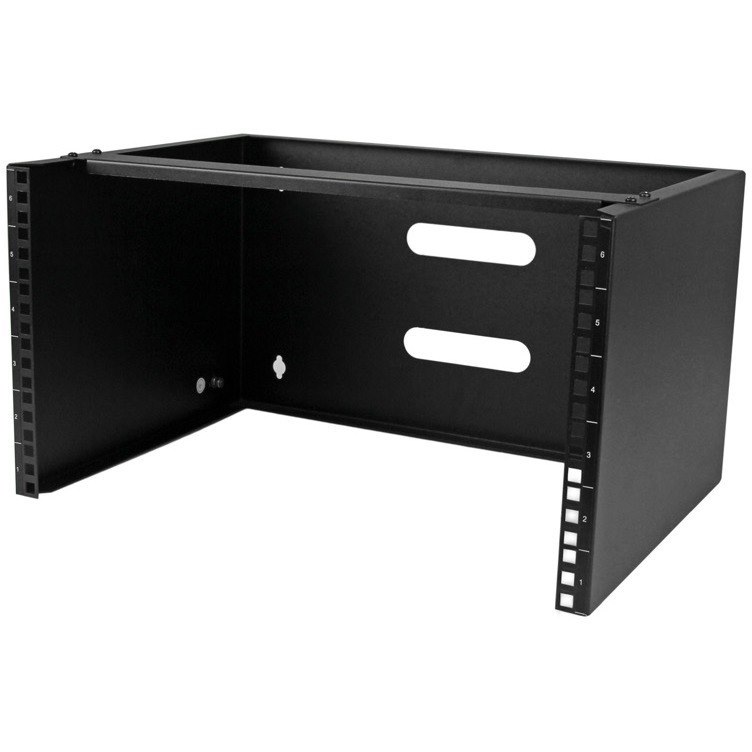 StarTech.com 6U Wall Mount Rack, 14in Deep, 19 inch Wall Mount Network Rack, Wall Mounting Patch Panel Bracket for Switch/IT Equipment