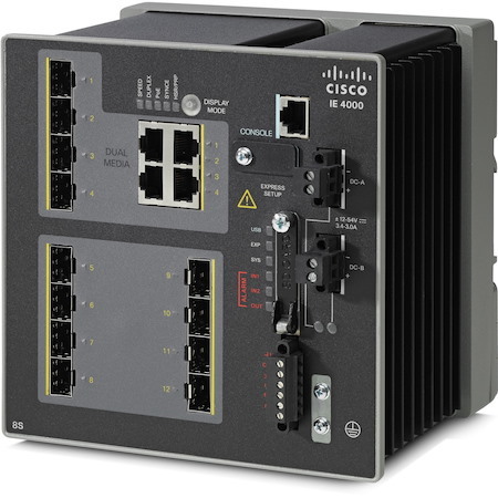 Cisco 4000 IE-4000-8S4G-E 4 Ports Manageable Layer 3 Switch - Gigabit Ethernet - 100Base-X, 1000Base-X
