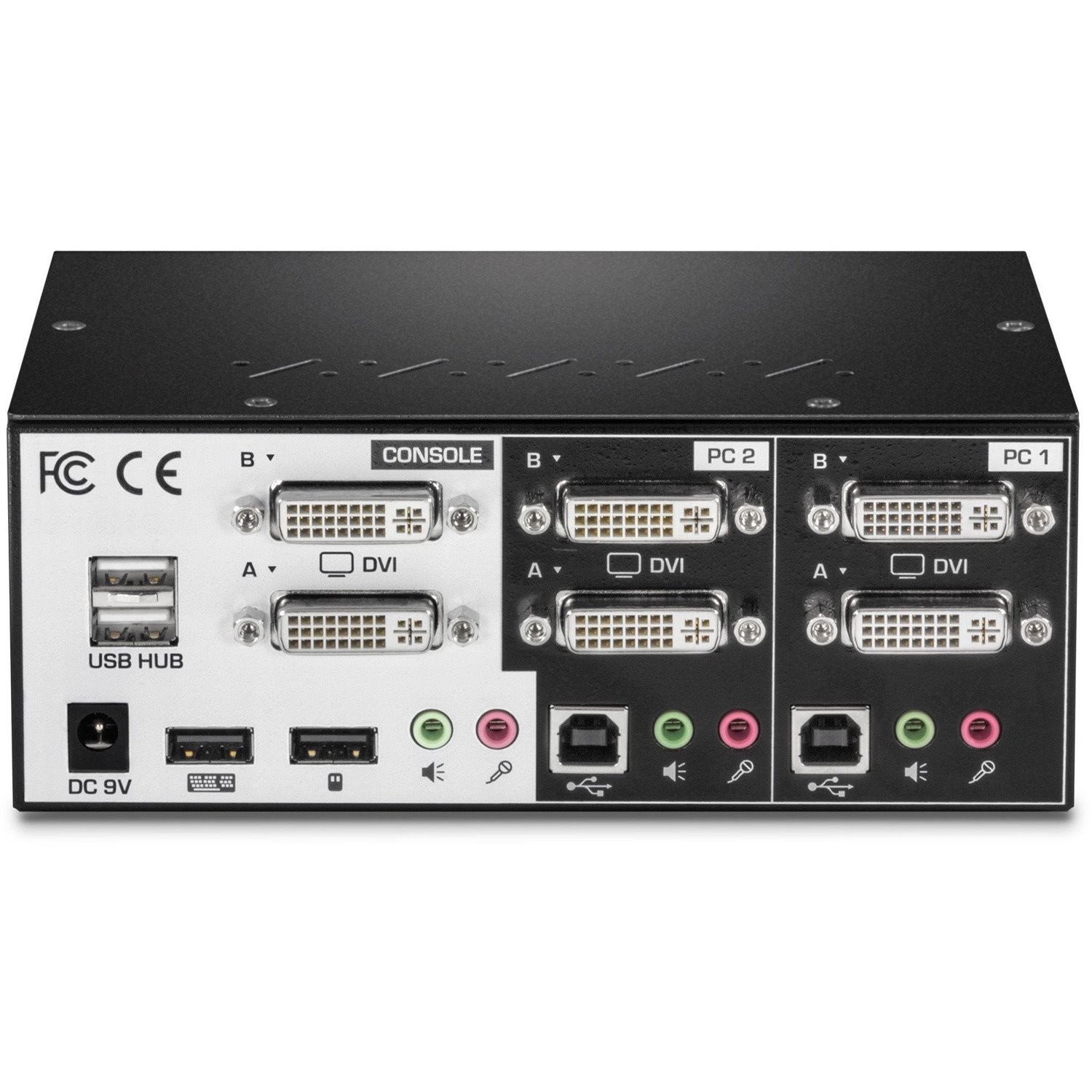 TRENDnet 2-Port Dual Monitor DVI KVM Switch with Audio, 2-Port USB 2.0 Hub, Digital Resolutions up to 1920 x 1200, Analog Resolutions up to 2048 x 1536, TK-232DV