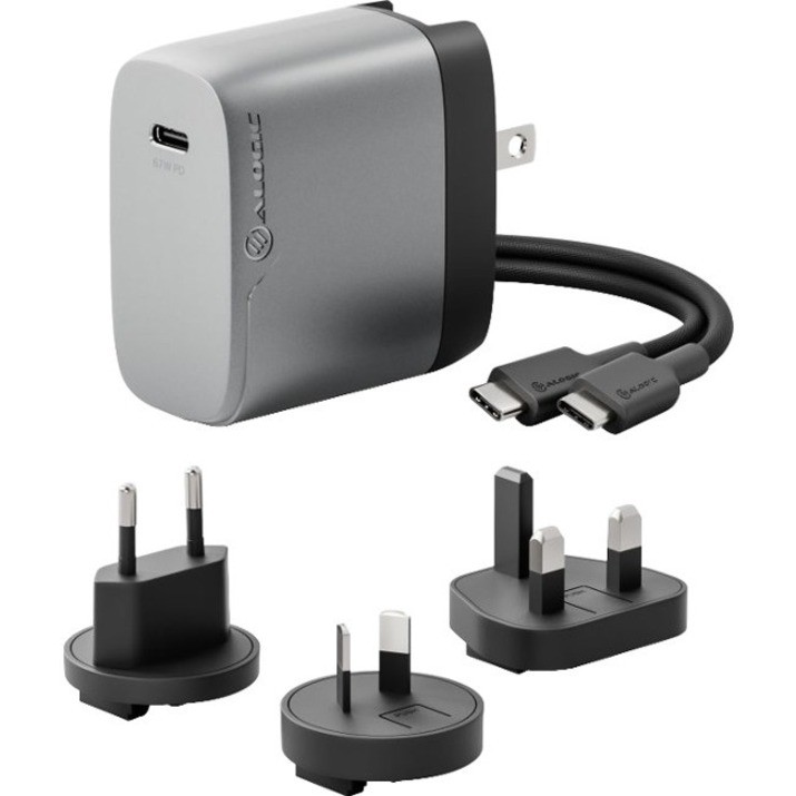 1X67 Rapid Power 67W Multi Country GaN Charger - Space Grey
