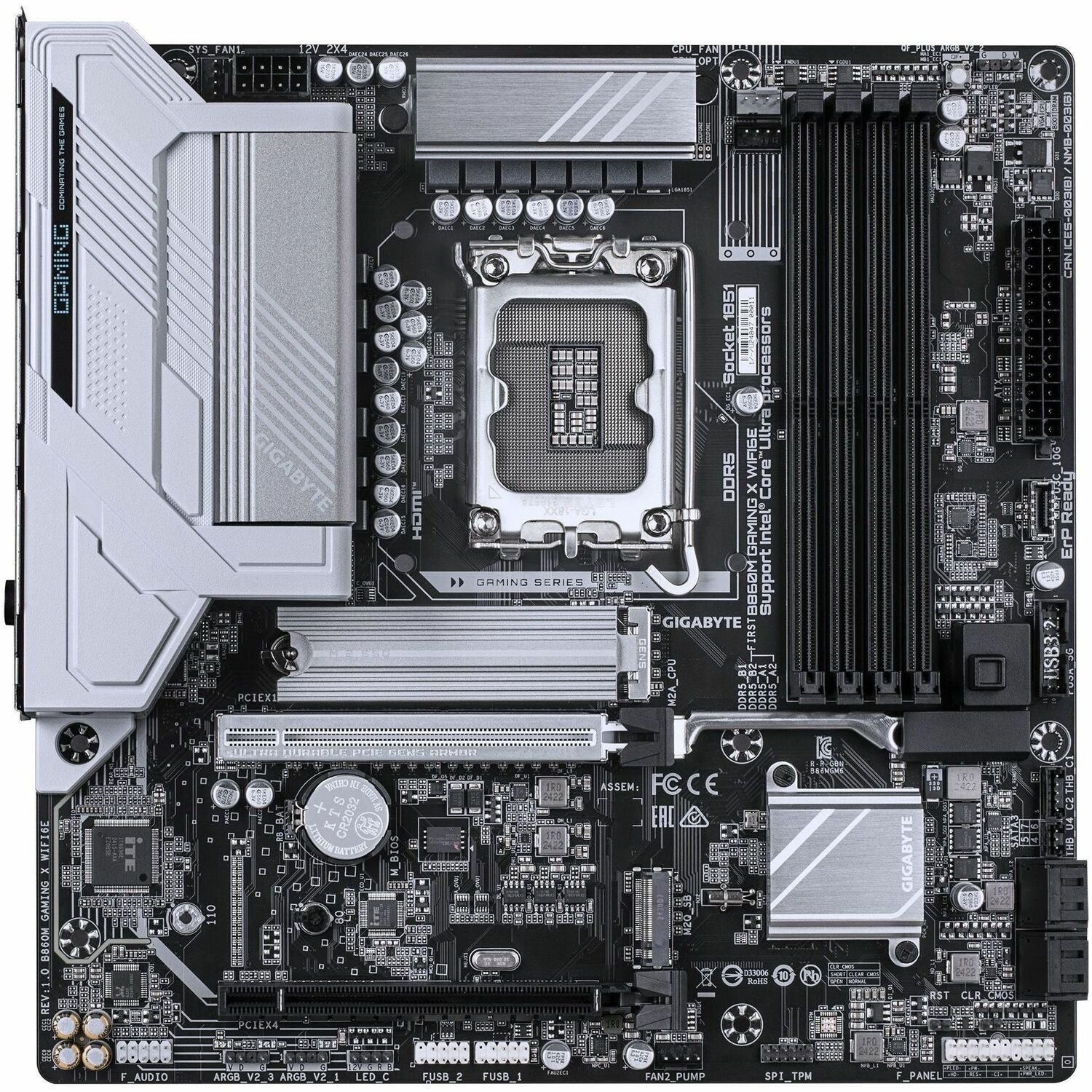 Aorus Ultra Durable B860M GAMING X WIFI6E Gaming Desktop Motherboard - Intel B860 Chipset - Socket LGA-1851 - Micro ATX