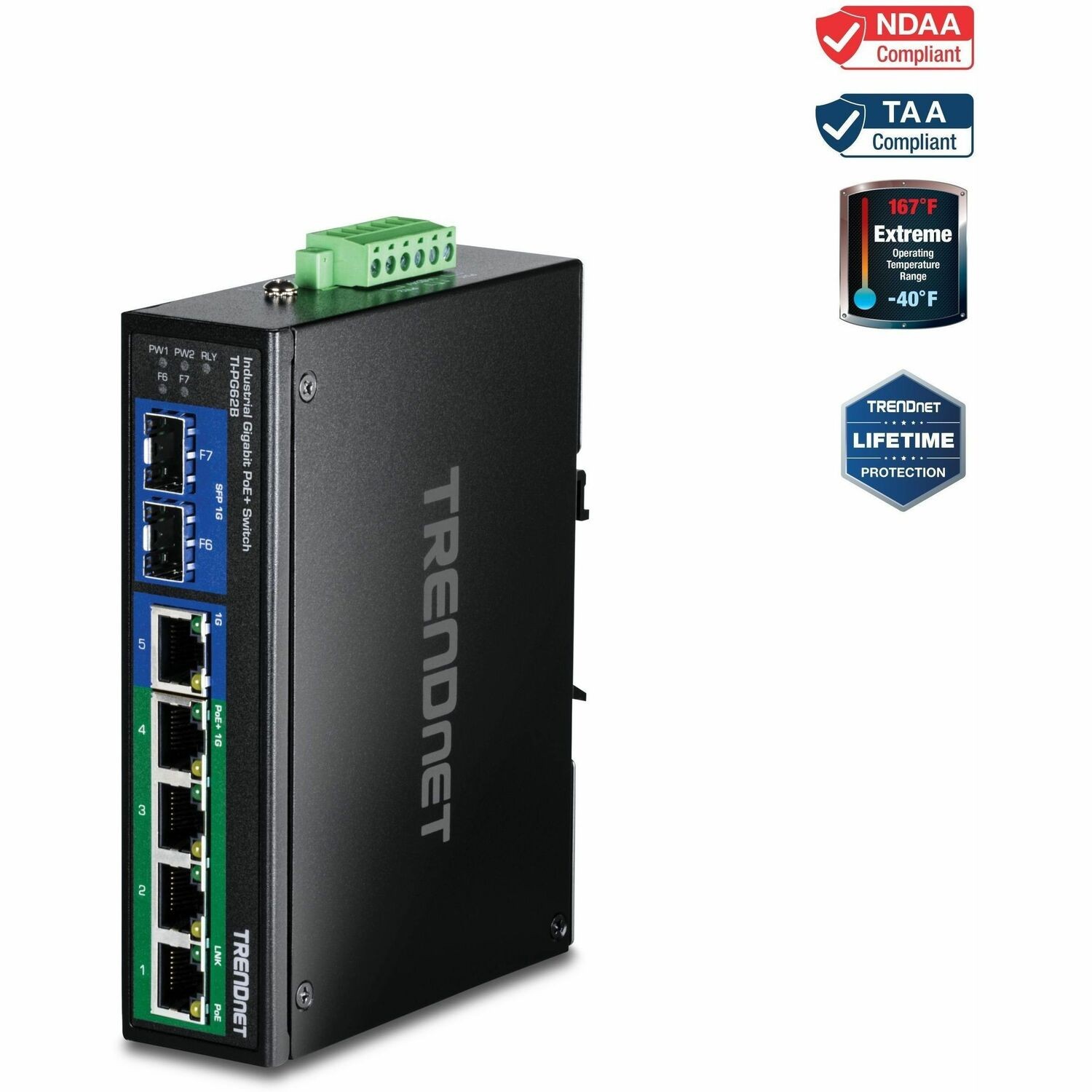 TRENDnet TI-PG62B 6 Anschl&uuml;sse Ethernet-Switch - Gigabit-Ethernet - 1000Base-T, 1000Base-X - Neu - TAA-konform