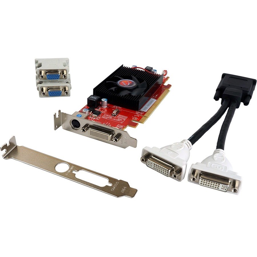 VisionTek Radeon 4350 SFF 512MB DDR2 (2x DVI-I, TV Out) w/ 2x DVI-I to VGA Adapter