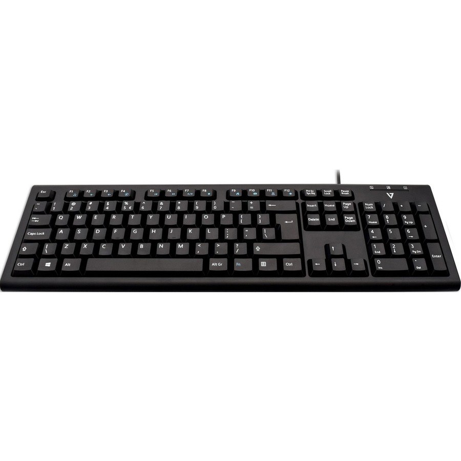 V7 KU200UK Keyboard - Cable Connectivity - USB Interface - English (UK) - Black