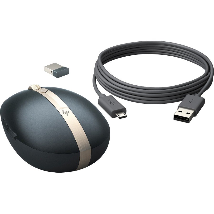 HP Spectre 700 Mouse - Bluetooth/Radio Frequency - USB - Infrared - 4 Button(s) - Poseidon Blue