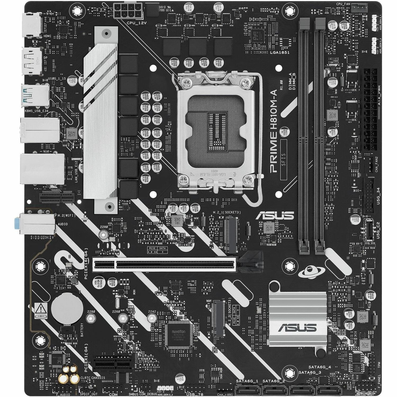 Asus Prime PRIME H810M-A-CSM Desktop Motherboard - Intel H810 Chipset - Socket LGA-1851 - Micro ATX