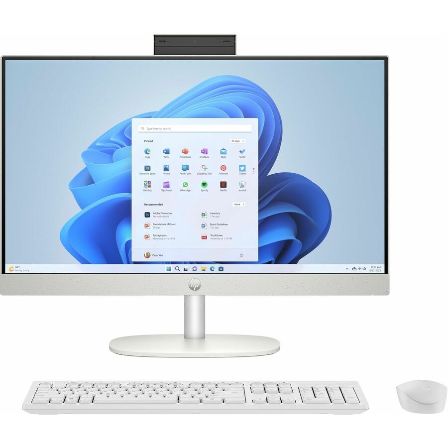 HP 24-cr0000a 24-cr0018a All-in-One Computer - Intel Core i7 13th Gen i7-1355U - 16 GB - 512 GB SSD - 23.8" Full HD - Desktop - Shell White