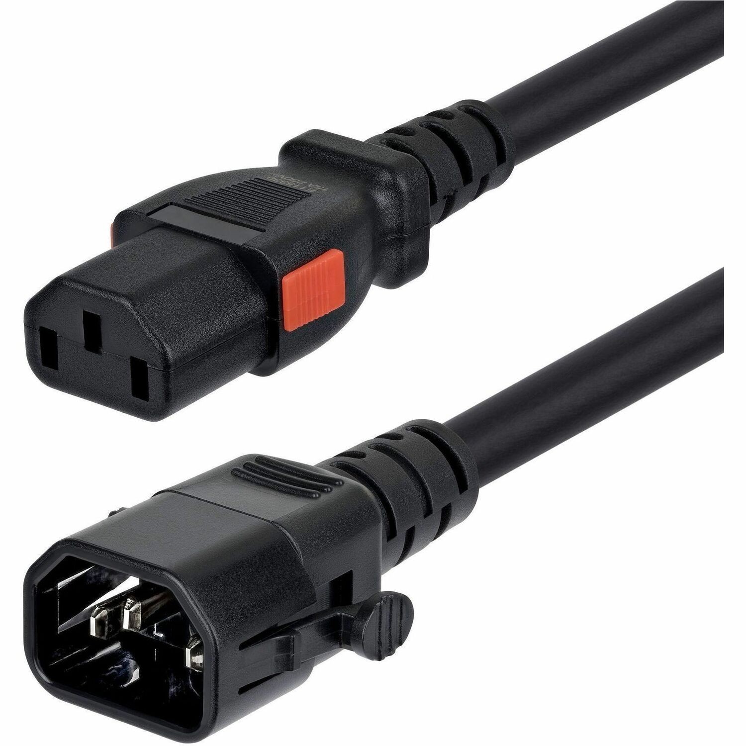 StarTech 6ft (1.8m) Heavy Duty Power Extension Cord, Locking C14 to Locking C13, PDU Power Cord, 15A 250V, 14AWG, UL Listed, TAA
