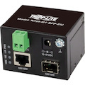 Eaton Tripp Lite Series Unmanaged Industrial Gigabit Fiber to Ethernet Media Converter, 10/100/1000 Mbps, RJ45/SFP, -40° to 75°C, DC Power, TAA