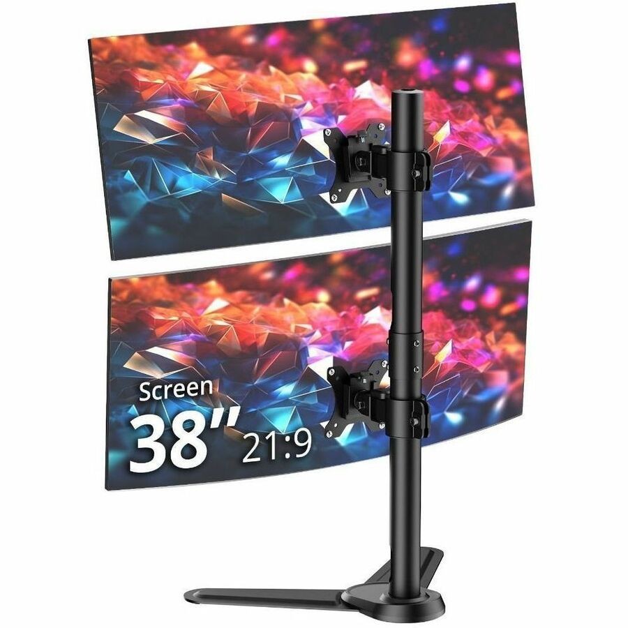 SIIG Dual Vertical Monitor Stand - Heavy-Duty Freestanding Mount for 13-38" Screens, up to 26.5 lbs each