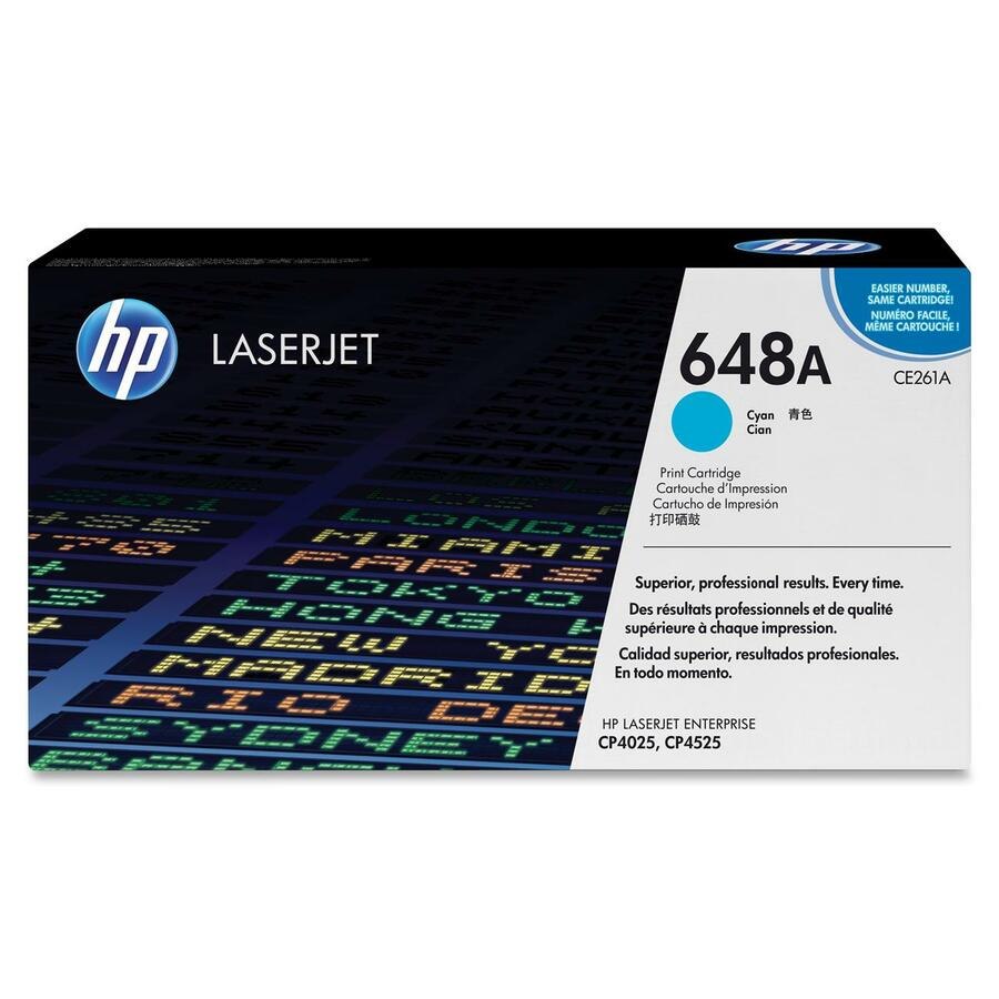 HP 648A (CE261A) Original Standard Yield Laser Toner Cartridge - Single Pack - Cyan - 1 Each