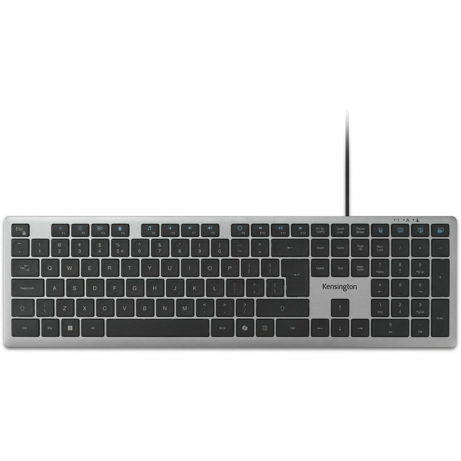 Kensington KB515 Toetsenbord - Full-size - Kabel Verbinding - USB type A, USB Type C Interface - Internationaal Engels - Grijs