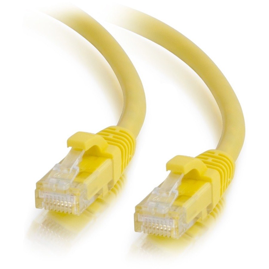 C2G 1ft Cat6a Snagless Unshielded (UTP) Ethernet Cable - Cat6a Network Patch Cable - PoE - Yellow