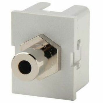 Ortronics TracJack Module. 3.5mm Stereo Jack, F/F, 180-Degree Exit, Cloud White