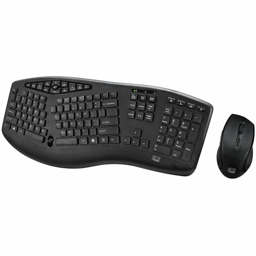 Adesso TruForm Media 1600 Wireless Ergonomic Keyboard & Optical Mouse