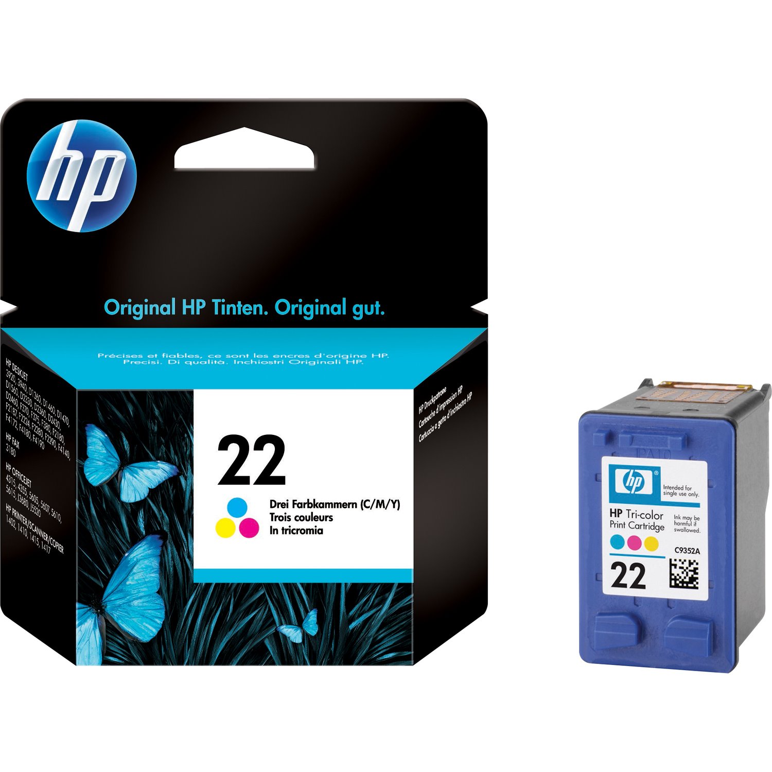 HP 22 Original Inkjet Ink Cartridge - Tri-colour Pack