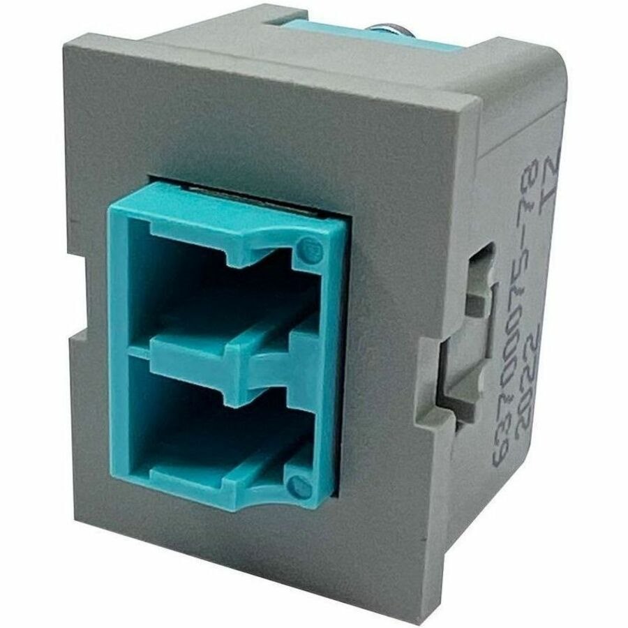 Ortronics TracJack Module, 1-LC Duplex, OM3/4, Aqua adapter, Dark Gray Housing