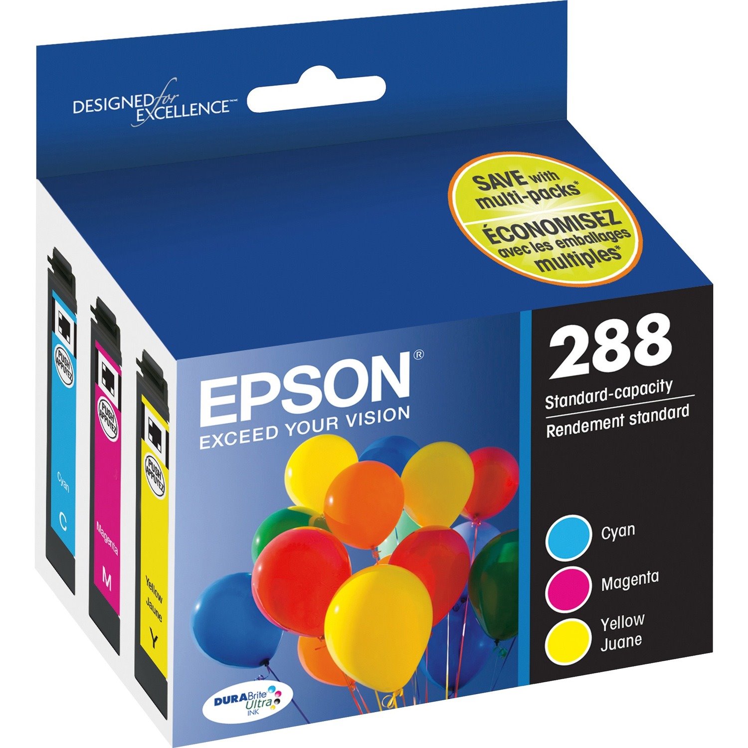 Epson DURABrite Ultra T288 Original Inkjet Ink Cartridge - Cyan, Magenta, Yellow - 3 / Pack