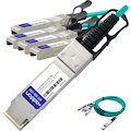 AddOn Dell® AOC-QSFP-4SFP-10G-7M to Cisco® SFP-10G-AOC7M Compatible TAA Compliant 40GBase-AOC QSFP+ to 4xSFP+ Direct Attach Cable (850nm, MMF, 7m)