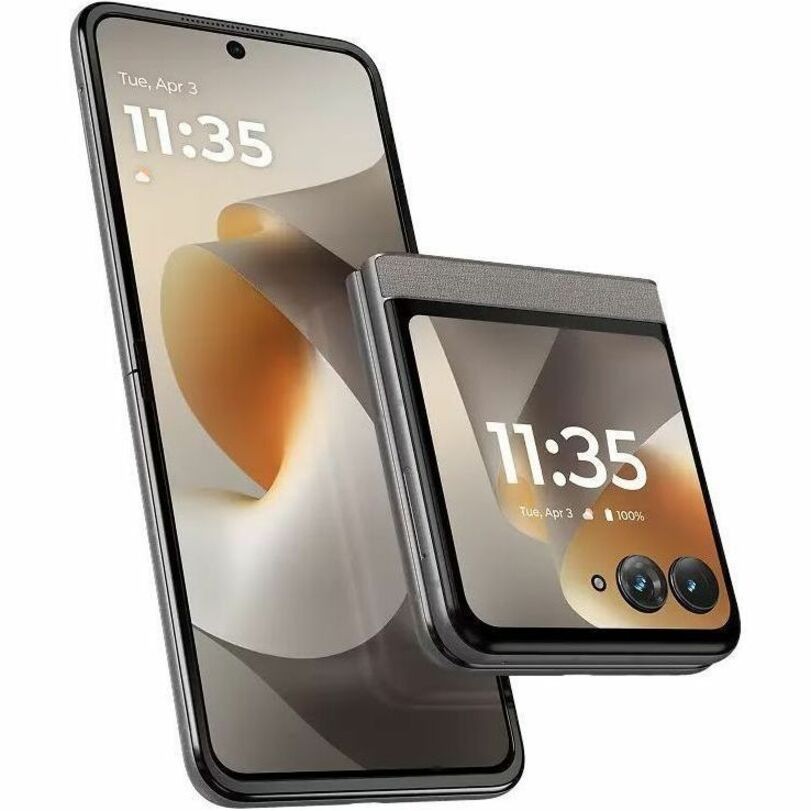 Motorola Mobility razr 2026 256 GB Smartphone - 6.9" Flexible Folding Screen LTPO AMOLED HDR10+ 1080 x 2640 - Octa-core (Cortex A78Quad-core (4 Core) 2.60 GHz + Cortex A55 Quad-core (4 Core) 2 GHz - 8 GB RAM - Android 16 - 5G - PANTONE Hematite