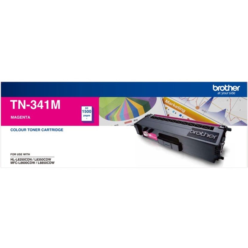 Brother TN-341M Original Standard Yield Laser Toner Cartridge - Magenta Pack