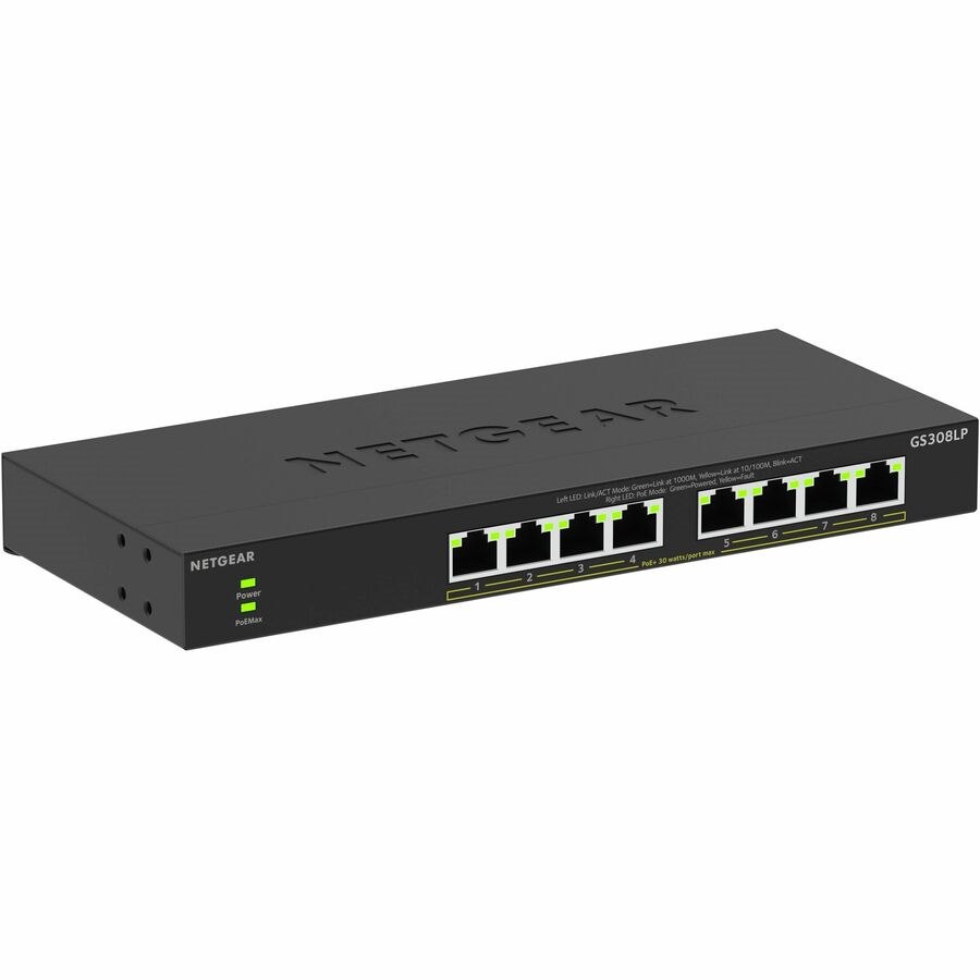 Netgear Business 300 GS308LP 8 Ports Ethernet Switch - Gigabit Ethernet - 10/100/1000Base-T
