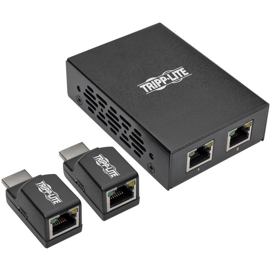 Eaton Tripp Lite Series 2-Port HDMI over Cat5/6 Extender Kit, Box-Style Transmitter, 2 Mini Receivers, PoC, Up to 100 ft. (30 m), TAA