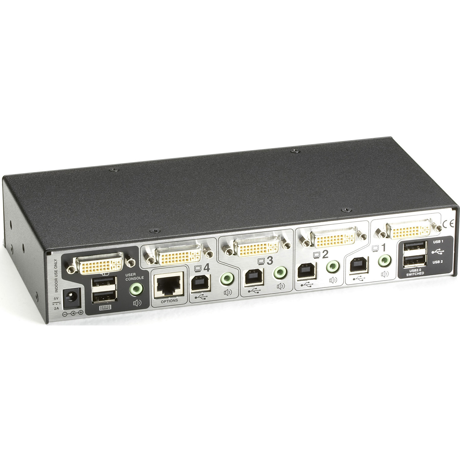 Black Box 4 Port Dual Link KVM Dvi. Usb + Audio