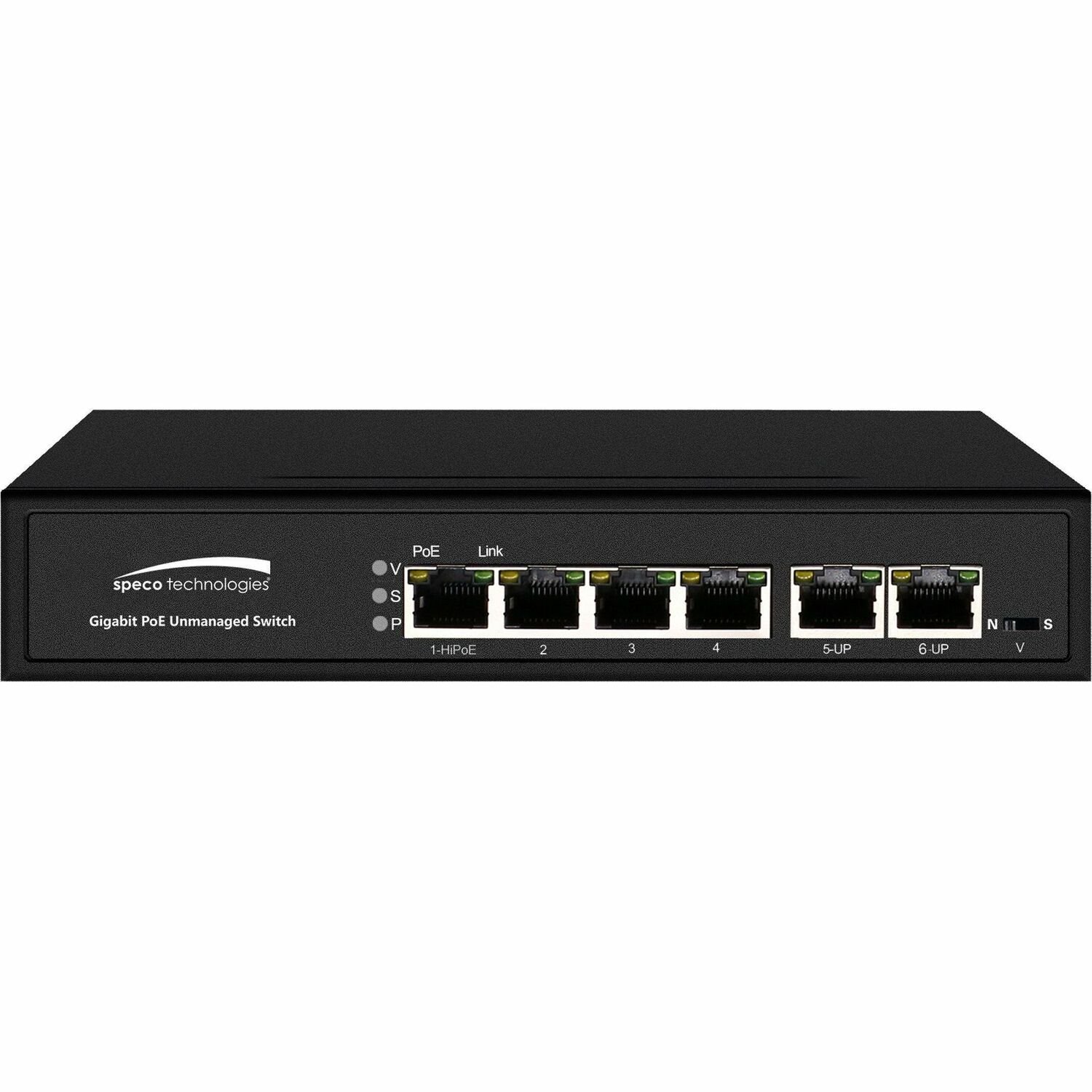 Speco 6-Port Gigabit Network Switch (4 Ports PoE, 2 Ports Uplink)