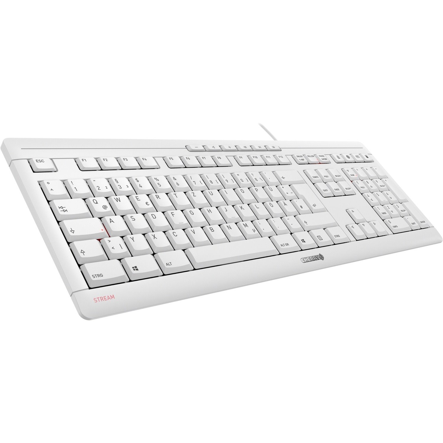 CHERRY STREAM Robust Tastatur - Kabel Konnektivität - USB Schnittstelle - LED - Französisch - Pale Gray
