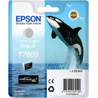 Epson UltraChrome T7609 Origineel Inkjet Inktcartridge - Lichtzwart Verpakking